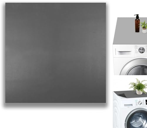 Waschmaschine Abdeckung, 60 x 60 cm Waschmaschinenabdeckung, Weiche und Zuschneidbare, Waschmaschinenauflage Rutschfest Universal für Waschmaschine, Trockner, Bäder, Küche (Grau)