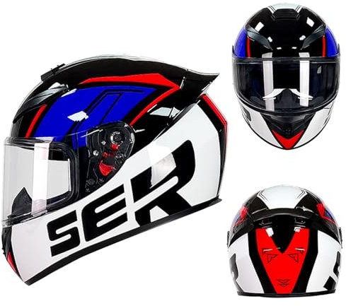 DriveNova Integralhelm mit Sonnenblende, Motorrad Helm Vollvisierhelm Mopedhelm für Herren Damen Atmungsaktiv DOT/ECE Zertifiziert