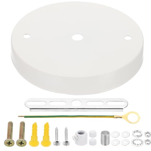 PATIKIL Ceiling Light Canopy Kit, 25 lbs Pendant Light Fixture Mounting Bracket Hanging Hardware with Fasteners for Chandelier, White