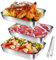 WAVATA Juego de 3 cuencos para empanar, 25 x 19 x 5 cm, acero inoxidable, bandeja para empanar, bandeja rectangular para pescado, carne y verduras