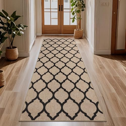 TUKDAK Alfombra tejida para pasillo, antideslizante, 80 x 200 cm, lavable, moderna, pasillo, cocina, pasillo, cocina, entrada, sala de estar