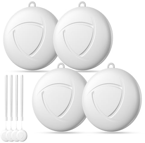 Localizzatori GPS Bianco 4 Pezzi - Smart Tracker Tag compatibile con Apple Dov'è (Solo IOS), per Portafogli, Chiavi, Zaini, Bagagli, Segnale Acustico, Posizionamento Globale, Batteria Sostituibile