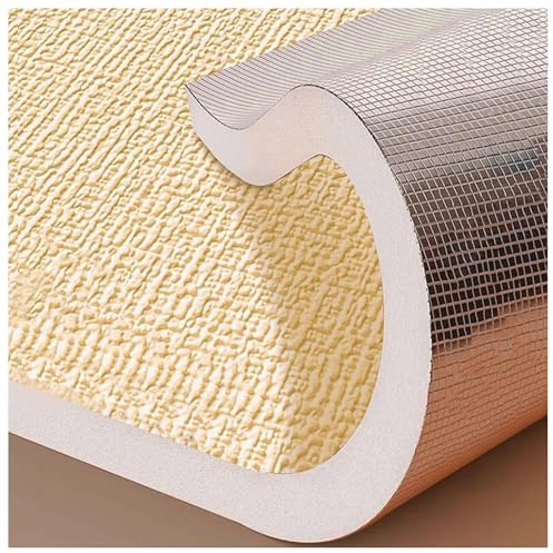 APMOE Papel Tapiz Térmico Aislante, Adhesivo de Pared de 9 mm de Grosor, 3D de Lino, Impermeable, a Prueba de Humedad, Insonorizado, Autoadhesivo para Decoración de Paredes