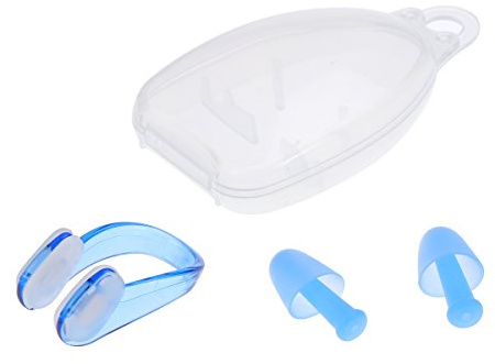 TOPBATHY Attrezzatura da Nuoto per Adulti Stecca Nasale Tappi per Orecchie in Gel di Silice Protezione per Orecchie e Naso Design Unisex