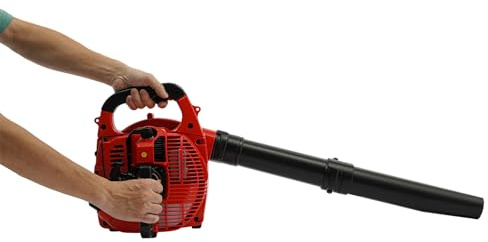 Soffiatore a benzina a 2 tempi, con sacco di raccolta, 0,75 KW, 25,4 cc, azionato a gas, per la cura del prato, pulizia delle foglie e rimozione della neve, funzionamento a benzina 25:1 (nero + rosso)