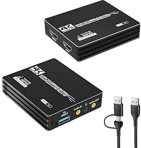 Scheda di acquisizione video HDMI 4K, scheda di acquisizione HDMI a USB3.0 per streaming e registrazione, ingresso 4K@60Hz passante,uscita 1080P@60Hz,compatibile con Switch/PS5/Xbox/PC/Mac/Camera/OBS