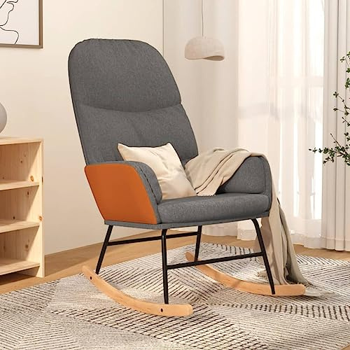 Faucqir Gungstol ljusgrå tyg med skumstoppning 70 x 79 x 105 cm för vardagsrum terrass balkong trädgård relaxstol fåtölj amningsstol veranda hus lägenhet