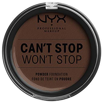 NYX Professional Makeup Can't Stop Won't Stop Full Coverage Powder Foundation, Matte Finish, Shine Control, Long Lasting, Vegan Formula, Shade: Deep Espresso