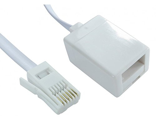 JAFSAL ONLINE BT Male to Female Extension Cable 6 Core Pins RJ11 UK Telephone ADSL Fax Modem Telephone Extension Cable for BT UK Landline Phone Cord Home & Office Fax - 2 Meter