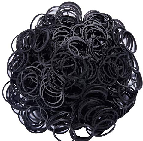 AMUU Rubber Bands 500pcs Black 1inch Small Rubber Bands for Office 2.5cm rubber band for Office School Home Strong Elastic Band Loop Office Supplies