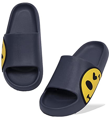 Kvinnor män Strandtofflor Sommar Glidande Sandaler,EVA öppen tå Mjuka Tofflor Badrum Pool Dusch Halkskydd Skor Flip Flops för Inomhus och Utomhus(Grå,40/41 EU)