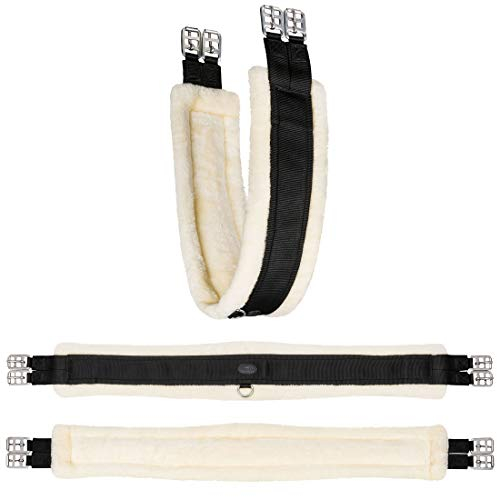 Equinate Sattelgurt Midland Langgurt mit synthetischem Lammfell Bauchgurt 115cm