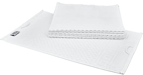 Carenesse 6er Gästehandtücher Set 30 x 50 cm weiß I Premium Hotelqualität 100% Baumwolle Öko-Tex 100 I Handtuch Set Waffelmuster & Bordüre I Frottee Handtücher fusselfrei/saugstark/weich
