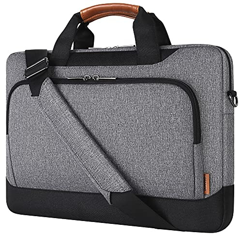 DOMISO 13.5-14 Pouces Sacoche pour Ordinateur Portable avec Bandoulière Compatible avec MSI Prestige 14/Asus Chromebook/Dell Latitude/HP ProBook/MacBook/Acer Swift 3,Gris