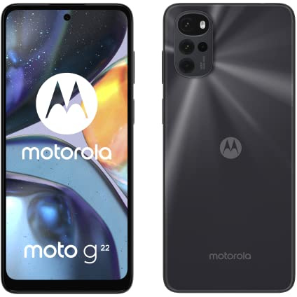 Motorola g22 (6.5 90Hz Max Vision, Android 12, MediaTek Helio G37 octa core processor, TurboPower, 50MP Quad Camera, 5000 mAH battery, Dual SIM, 64GB), Cosmic Black (Renewed)