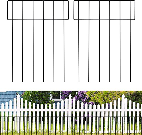 Lot de 25 clôtures de jardin décoratives pour animaux - 43.2cm (H) x 8.1m (L) - Clôture de jardin en fil métallique antirouille - Convient aux chiens et aux lapins