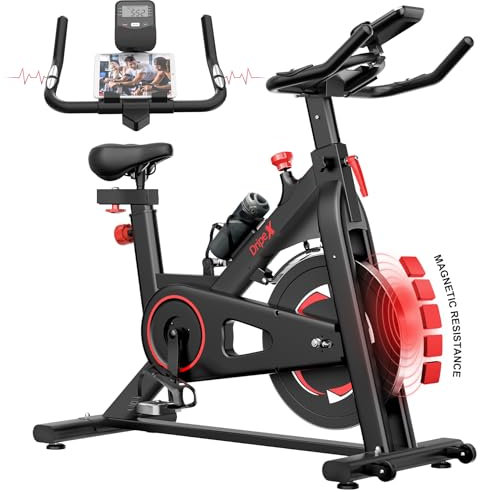Dripex Indoor Cycling Bike With Heavy Flywheel, Exercise Bike Magnetic Resistance, LCD Display, Comfortable Seat, 330LBS Capacity Stationary Bike Workout Bike For Home Gym Workout