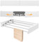 Fyeme Wäscheständer Wandmontage 50×25×7.3cm Wäscheständer Ausziehbar Wand mit 4 Pole Edelstahl Wäschetrockner Wand zum Kleiderständer Handtuchständer Schrankständer Schuhständer