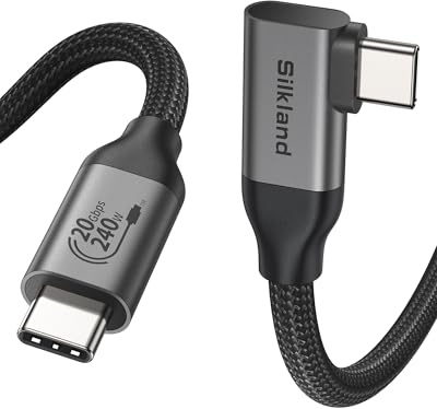 Câble Thunderbolt 4 Silkland 40Gbps 1,5M Compatible, câble de données USB4, 8K/6K/5K@60Hz 4K@144Hz, 240W PD3.1 USBC avec câble Thunderbolt 5 pour MacBook, iMac, PSSD, Dock, iPhone 16/15, Android Auto
