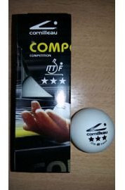 Cornilleau 3 Balles de Ping Pong Blanc Plastique, Gonflable