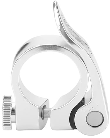 Collier De Selle De Vélo,Pince De Tige De Selle à Libération Rapide De Bicyclette Collier De Serrage De Tige De Selle De Vélo en Alliage D'aluminium pour Tige De Selle De 25,4 Mm(Silver)
