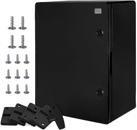 BOXEXPERT Verteilerkasten außen IP65 ABS Kunststoff 500x400x240mm Serie Fleet wasserdicht Schaltschrank Wandschrank Industriegehäuse Leergehäuse schwarz