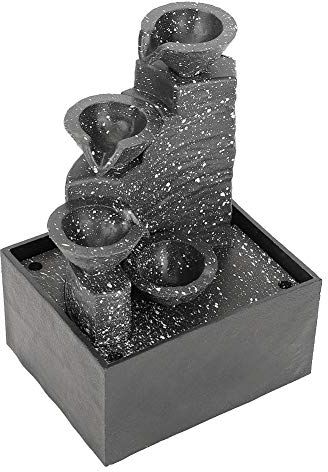 Agua USB de Escritorio, Manualidades para Interior, Fuente de Agua, Decoración de Mesa de Oficina en Casa, Adorno de Fuente con Batería en Cascada