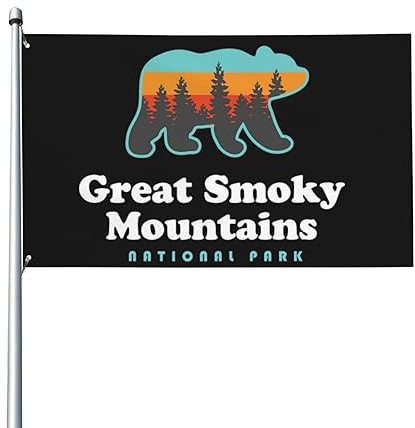 Drapeaux 3x5 pieds Drapeau du parc national des Great Smoky Mountains Bannière Tapisserie avec 2 œillets