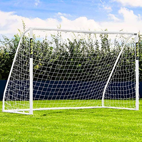 FORZA But de Football de Match en PVC [6 Tailles] | Cage de Jardin Légère et Imperméable pour Enfants | Poteaux, Filet, Clips | Mur de Tir en Option (avec Mur de Tir, 300 cm x 200 cm (Futsal))