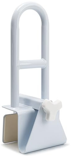 ITSOGOO Badewannen Einstiegshilfe Haltegriff Badewanne Mit Verstellbarer Breite ≥ 8 cm,Belastbarkeit Bis 136 kg,Ein und Ausstiegshilfe Senioren Weiß
