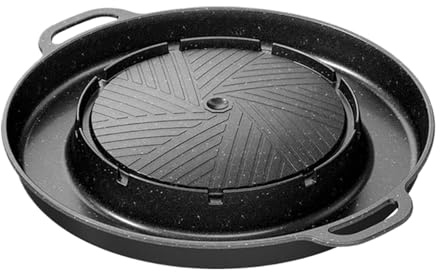 Grilling Pan Hotpot 2 in 1 - Nonstick Aluminum Skillet Grill for Barbecue, Indoor Cooking with Tabletop Grilling, Dual-Use Griddle for Kitchen, Camping, Smoker, Outdoor