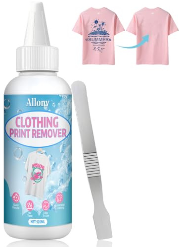 ALLONY Quita Adhesivos, Pegamento Ropa, Removedor Impresión, Removedor Vinilo, Removedor de letras de Vinilo Textil, Impresión de Disolución Profunda, Sin residuos, 120ML