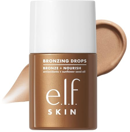 e.l.f. SKIN Bronzing Drops, Liquid Bronzer For Face & Skin, Creates A Sun-Kissed Glow, Infused With Vitamin E, Vegan & Cruelty-Free, Fair Gold