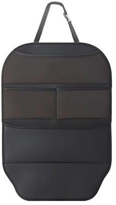 Organizador De Asiento Del Automóvil - Bolsa De Almacenamiento De Cuero PU | Accesorios De Viaje En El Asiento Trasero Para Niños Con Soporte Para Tabletas, Portavasos, Libros De Bebidas De Almacenami