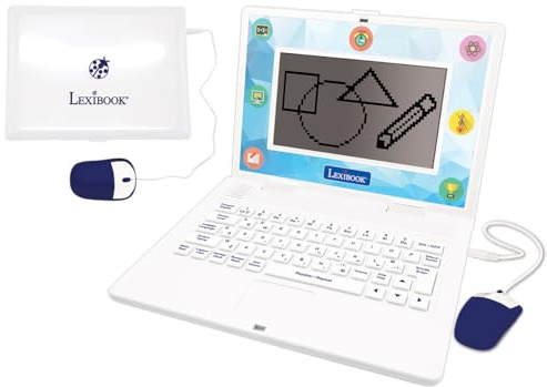 Lexibook - Ordinateur Éducatif Bilingue Français/Anglais - Jouet pour Enfants, 170 Activités pour Apprendre Les Langues, Les Mathématiques, la Logique, et S'amuser, Grand écran - JC599i1LXB