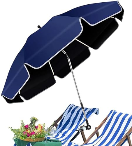 Sombrilla Para Silla De Playa Con Abrazadera,Sombra Con Clip Ajustable 360° Y Protección UV,Parasol Ajustable Con Abrazadera Para Silla - Para Patio, Playa, Jardín, Patio Trasero, Aire Libre, Camping,