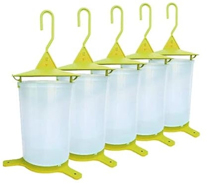 Pack de 5 trampas para moscas de frutas, moscas de cereza y moscas de olivo, ecológico y económico, para colgar y colocar