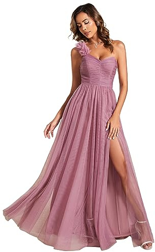Ever-Pretty Vestido Dama de Honor para Mujer Hombro Cintura Alta Sin Mangas Fiesta Maxi Vestido ES01911-P