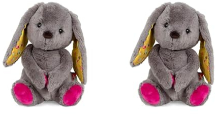 B. toys Kuscheltier Hase – Superweich mit Langen Ohren – Plüschtier grau, Baby und Kinder Spielzeug für Mädchen und Jungen ab 0 Monate (Packung mit 2)
