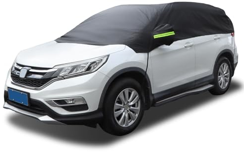 Funda para Coche Exterior Ninonly 210D Fundas para Coche Impermeable Cubre Coches Exterior Tira Reflectante Garaje Exterior para Coche Anti-UV Resistente al Polvo Negro(SUV Up to 4.5-5.5M)