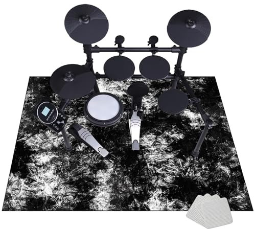 200 x 160 cm Schlagzeugteppich, Schallschutz Akustik Teppich Schallschutzteppich Rutschfest Schalldicht Drum Teppich Matte Innen und Außen, Elektronisches Jazz Schlagzeug Kit für Bass Snare Drum
