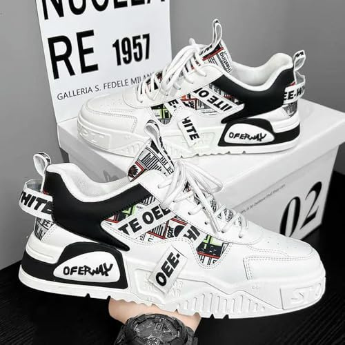 SLJYM Scarpe da Ginnastica Casual in Pelle alla Moda Scarpe da Skateboard da Uomo Scarpe da Corsa all'aperto Scarpe Sportive da Trekking Scarpe da Tennis con Piattaforma