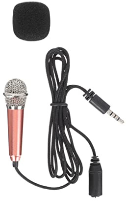 Yardwe Microphone Miniature Pour Téléphone Portable Ktv 003 Doré Câble Compatible Pc Tablette Enregistrement Vidéo Et Chant – Micro Main Compact Haute Définition Pour Streaming Et Appels