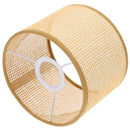 TIDTALEO Pantalla De Ratán Tejida Hecha Mano Decorativa Para Interiores Accesorio De Lámpara Diseño Creativo Para Lampara Mesilla