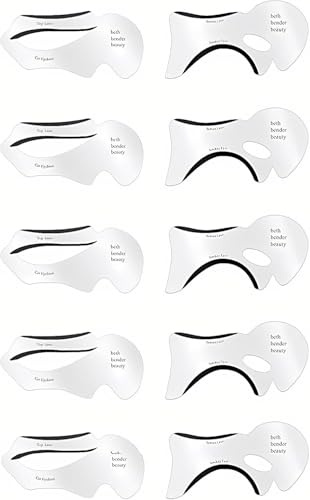Herramienta reutilizable para delineador de ojos: plantilla de plástico para cejas y alas de gato. Tarjeta reutilizable con forma de maquillaje para delineador de ojos, sombras y cuidado de cejas.