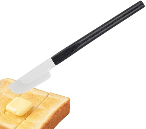 Spatule de Cuisine,Raclette avec Manche en Bois de 23 cm Qualité Alimentaire | Outil en Silicone pour Tartiner Beurre et Mélanger | Pour Gâteau Salade Beurre Confiture Maison Restaurant Boulangerie