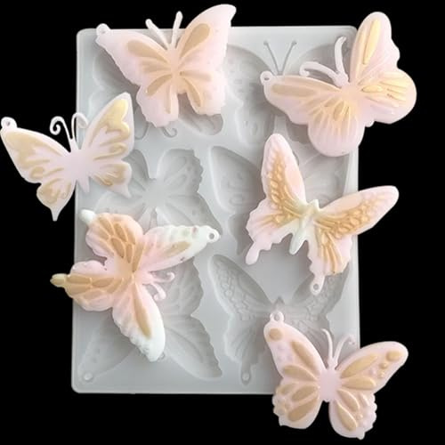 NiuLumea Stampo in silicone 3D a forma di farfalla per fondente, cioccolatini, artigianato in resina, cubetti di ghiaccio, decorazioni per cupcake, riutilizzabile e resistente al calore (da -104 a F a