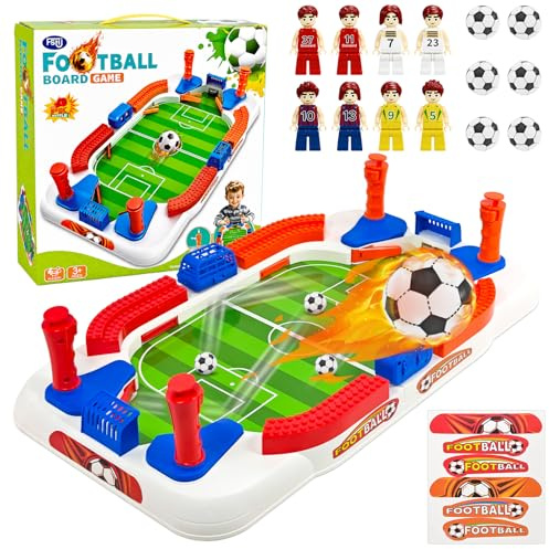 Mini futbolín para niños y adultos, juego de futbolín de mesa con 6 pelotas de fútbol y 8 figuras, juego de futbolín interactivo para juegos de mesa familiares y fiestas divertidas, regalos para niños