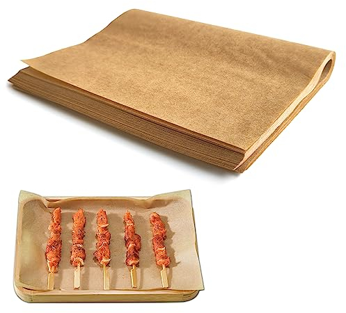 100-Count 30x20cm Precut Parchment Paper Sheets for Baking, Non-Stick Unbleached Parchment Paper Liners and Oven Safe, Greaseproof Paper Sheets for Cookies, Cakes, Grill, and Air Fryer