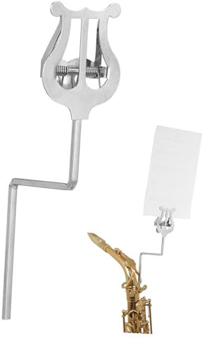 ifundom Praktischer Saxophon Notenständer Silber Tragbares Leichtes Musiknotenhalter Zubehör Für Stabiles Halten Der Partitur Beim Spielen Und Outdoor-auftritten